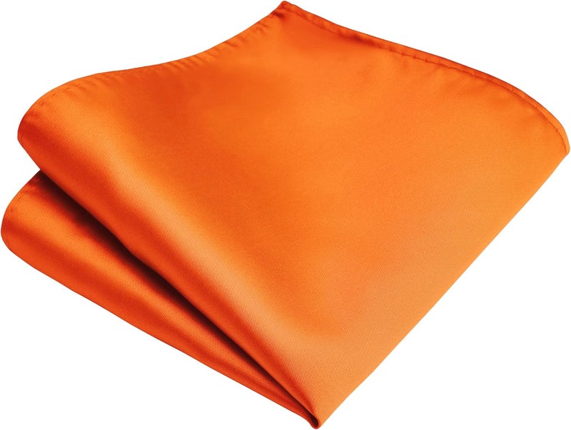 Branduce Mens Solid Color Double Fold Pre-tied Bow Tie and Pocket Square Set - Image 3